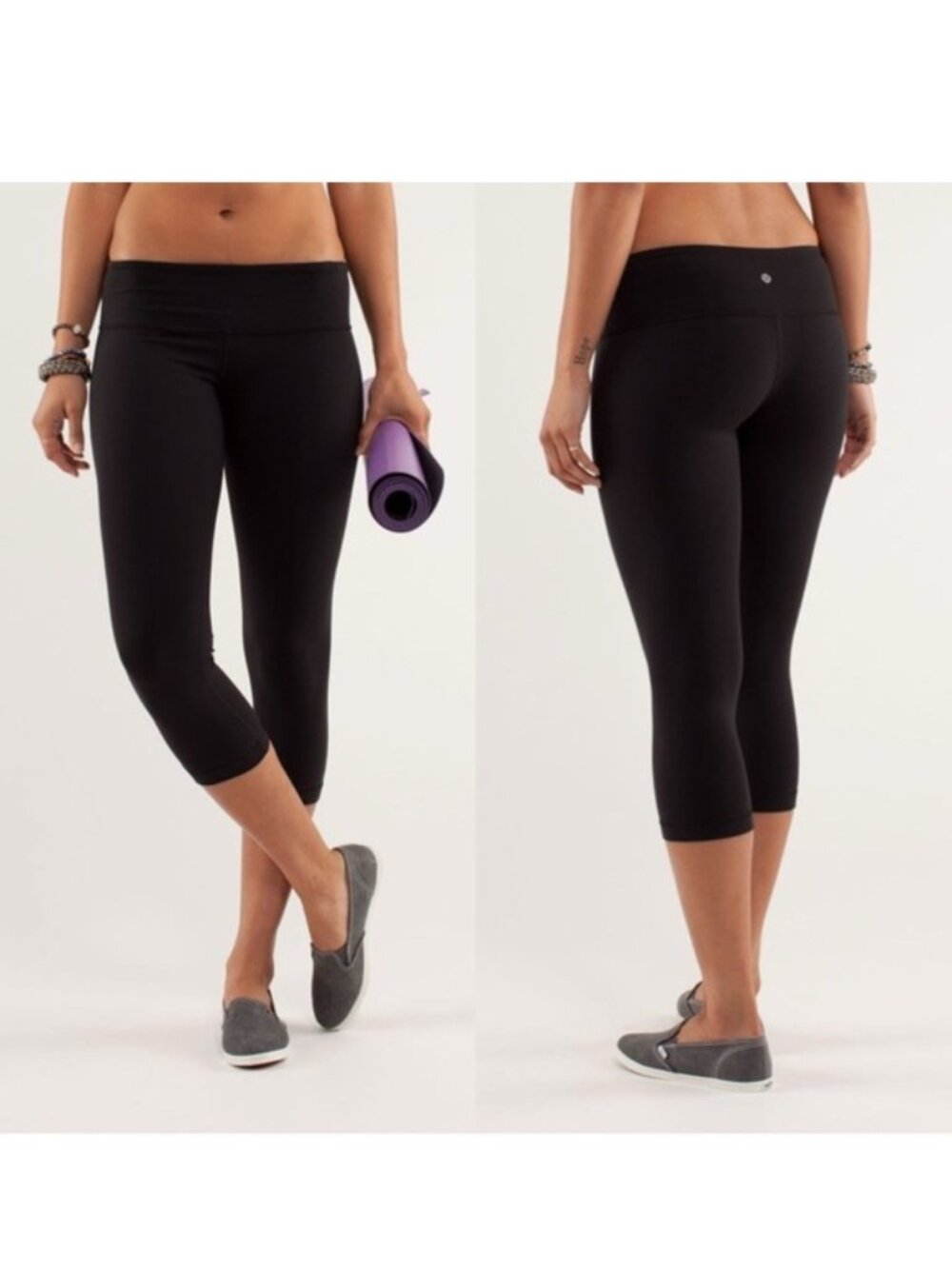 Lululemon | Wunder Under Crop Black Leggings | Size 6